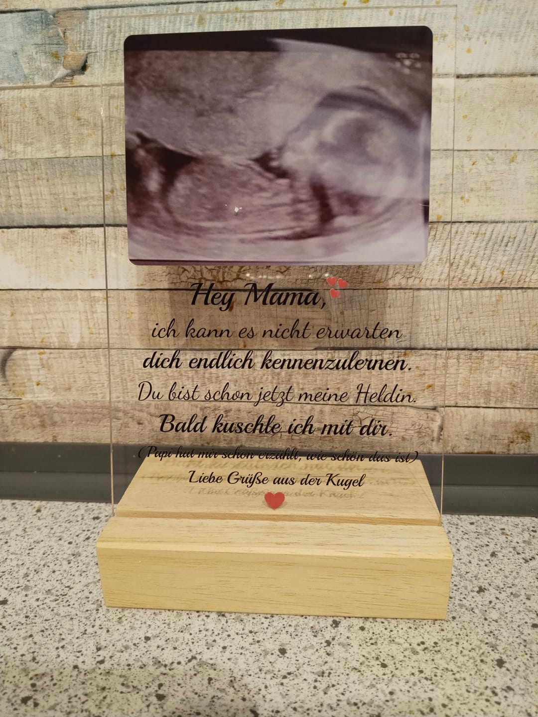 Customer photo review of Acrylglas - Ultraschallbild Mama - personalisierbar