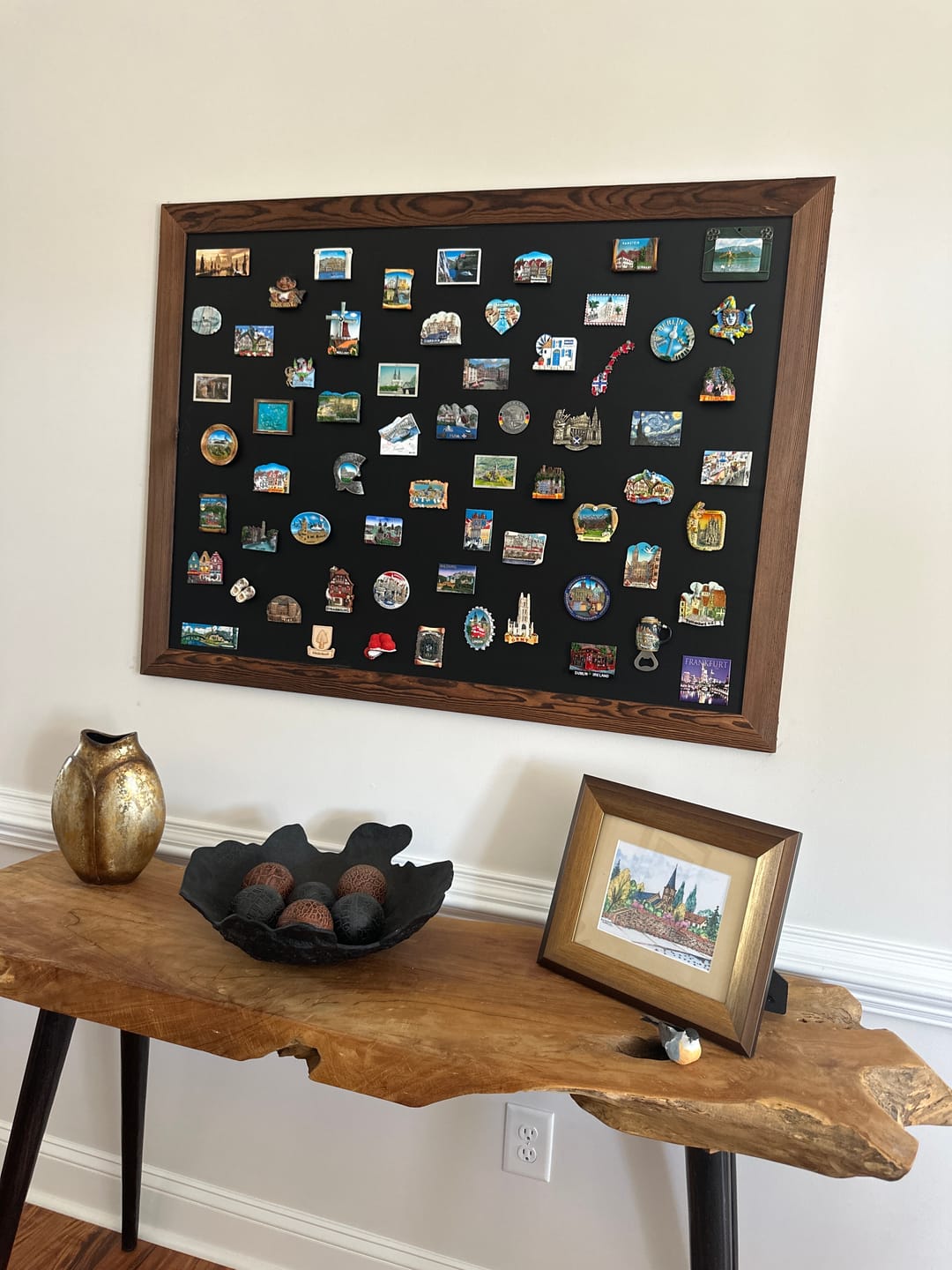 Customer photo review of 46x34.5 Rustic Framed Magnetic Chalkboard
