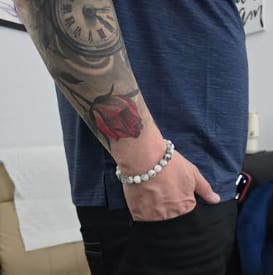 Customer photo review of Tourmalinated Moonstone Bracelet - Matte Finish