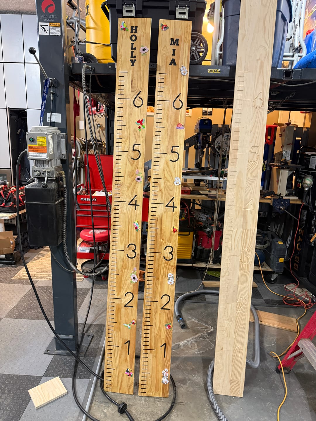 Customer photo review of 79.2X7.875" 3 Piece Growth Chart Inlay Acrylic Router Template Set