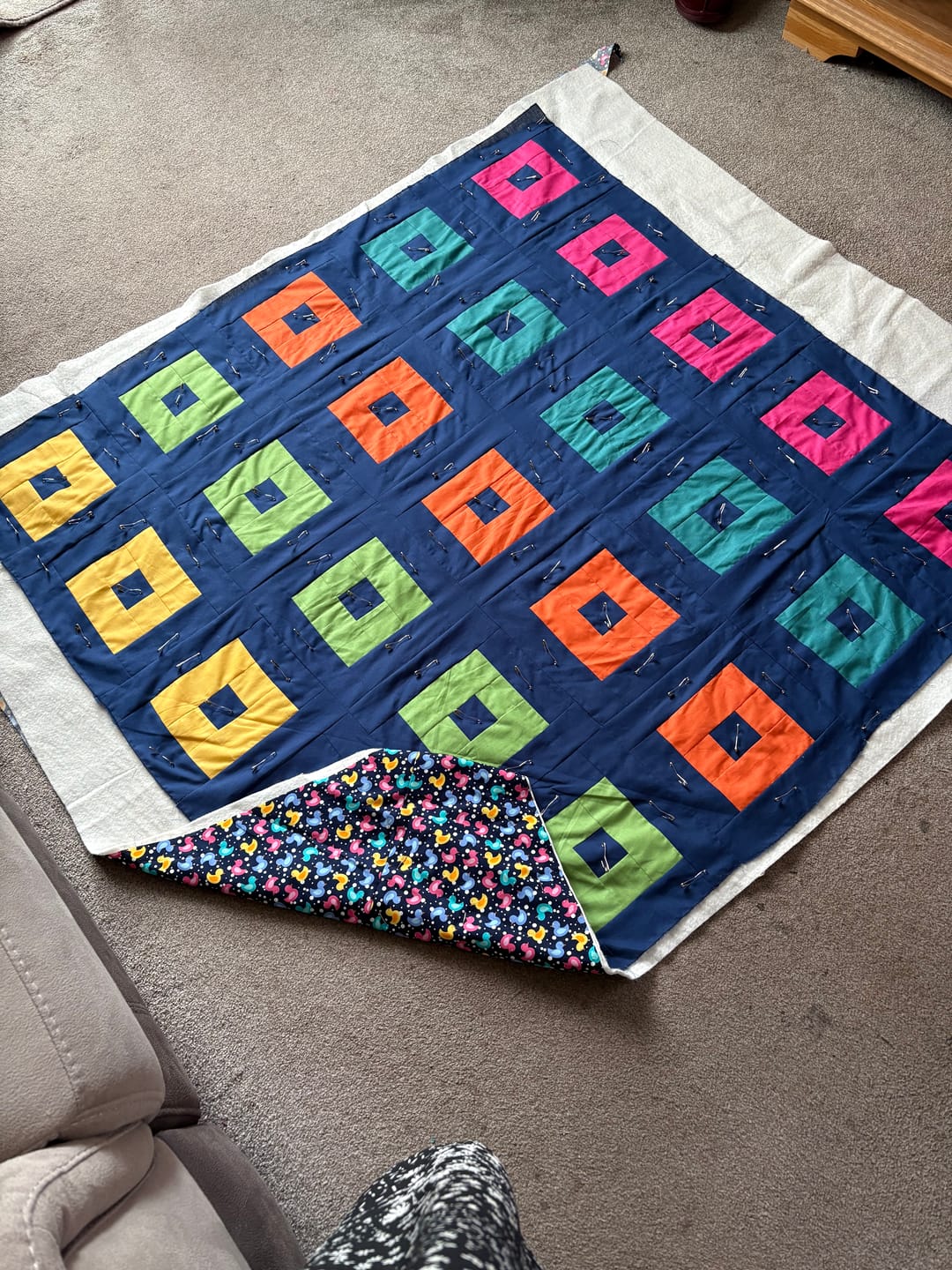 Customer photo review of Multicoloured Ducks Rose & Hubble Cotton Poplin Fabric