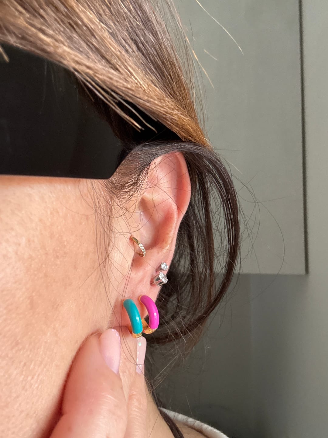 Customer photo review of Orecchino HOOP COLOR - Lilac