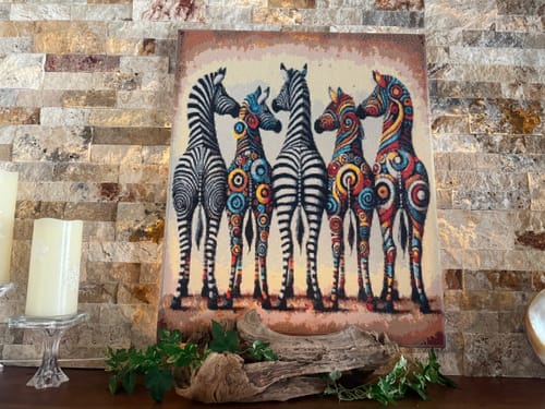 Customer photo review of Diamond Painting - Abstract Zebras and Patterns