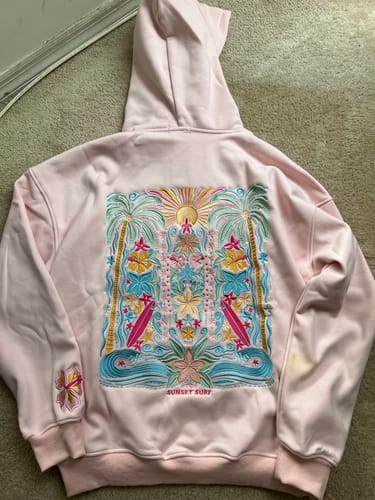 Customer photo review of Sunset Hawaii Hibiscus Hoodie