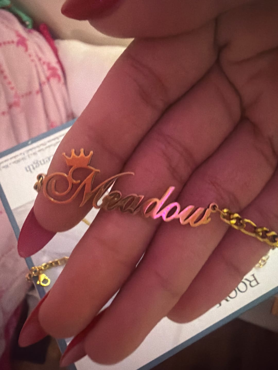Customer photo review of Crown Name Necklace