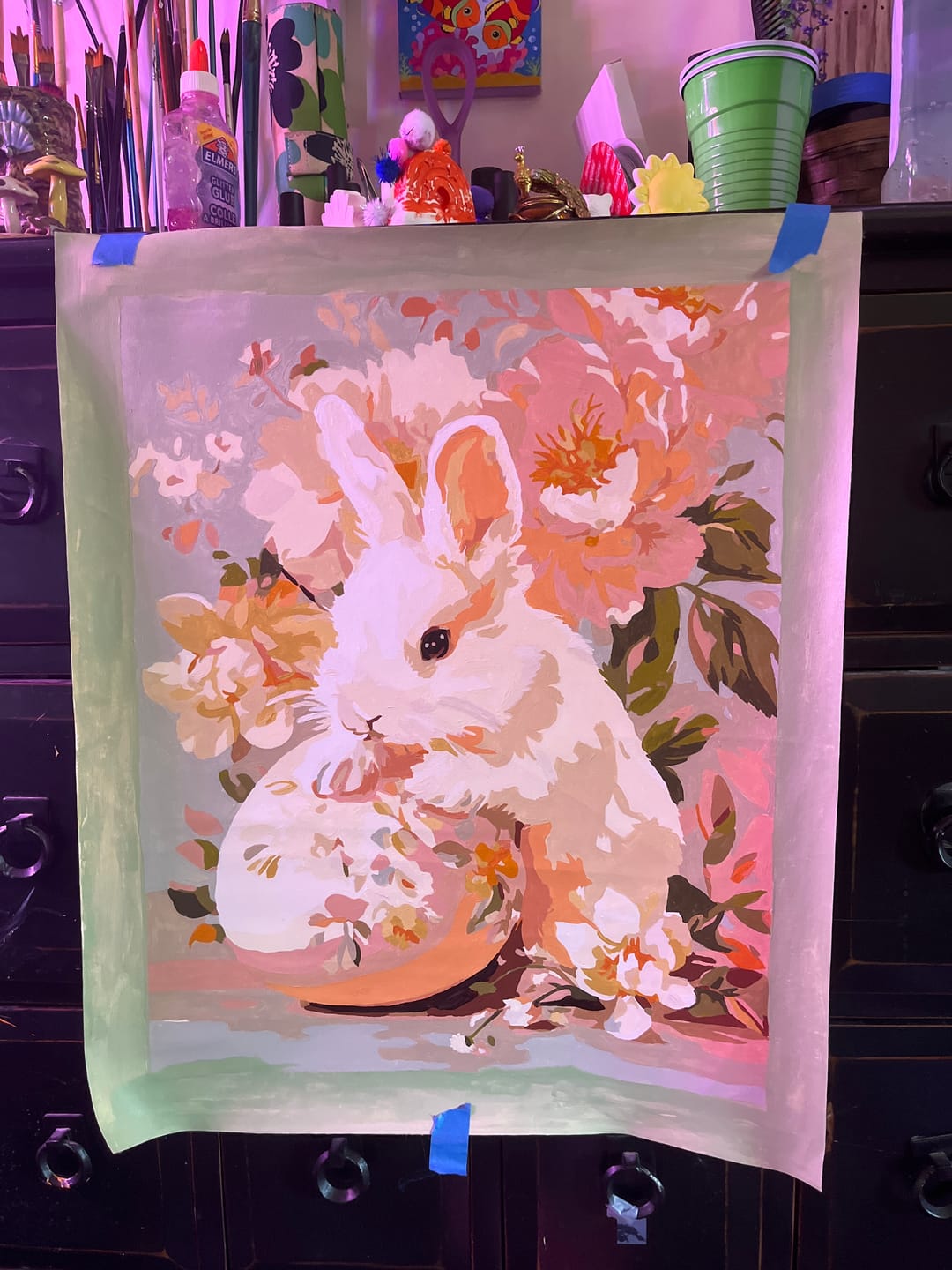 Customer photo review of Floral bunny | Paint by Number