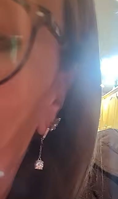 Customer photo review of Cascade Drop Earrings - 2.00ctw Brilliant Moissanite [2x 1CT]