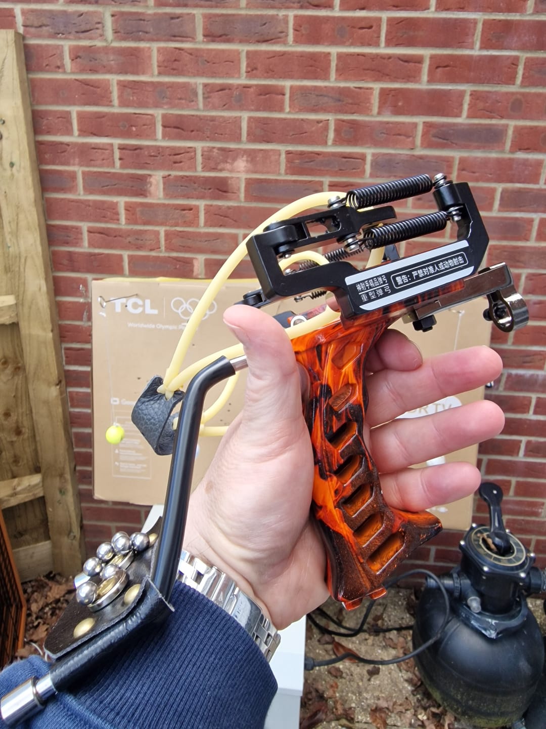 Customer photo review of Striker - Professional Hunting Slingshot With Wrist Rest