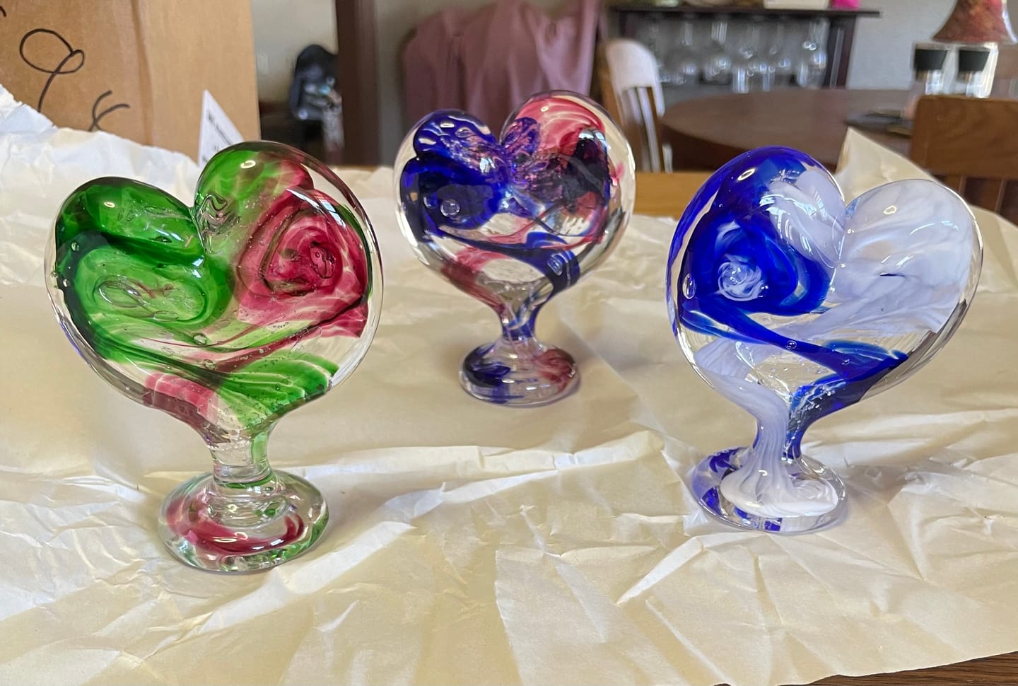 Customer photo review of Glass Heart with Cremation Ash - Standing
