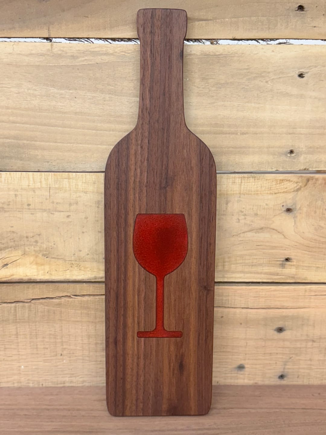 Customer photo review of 18x5" Wine Bottle Serving Board Acrylic Router Template