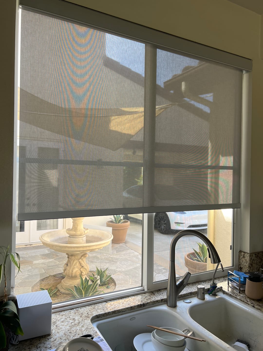 Customer photo review of SmartWings Motorized Light Filtering Solar Shades 1%/3%/5% Openness Aventus