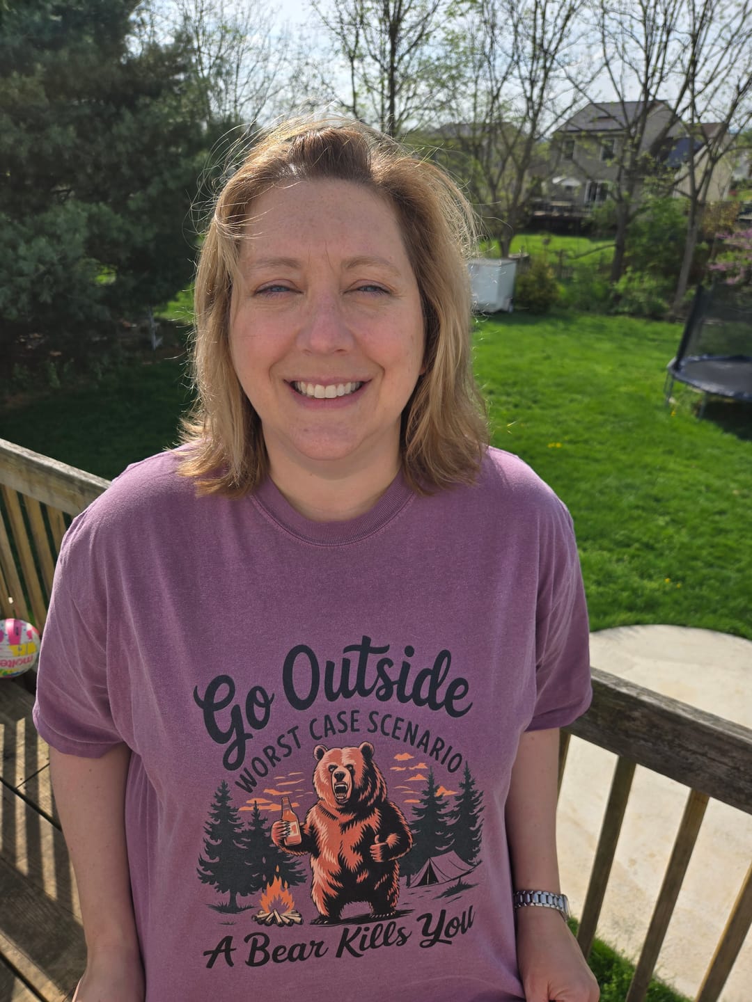 Customer photo review of Go Outside  T-shirt