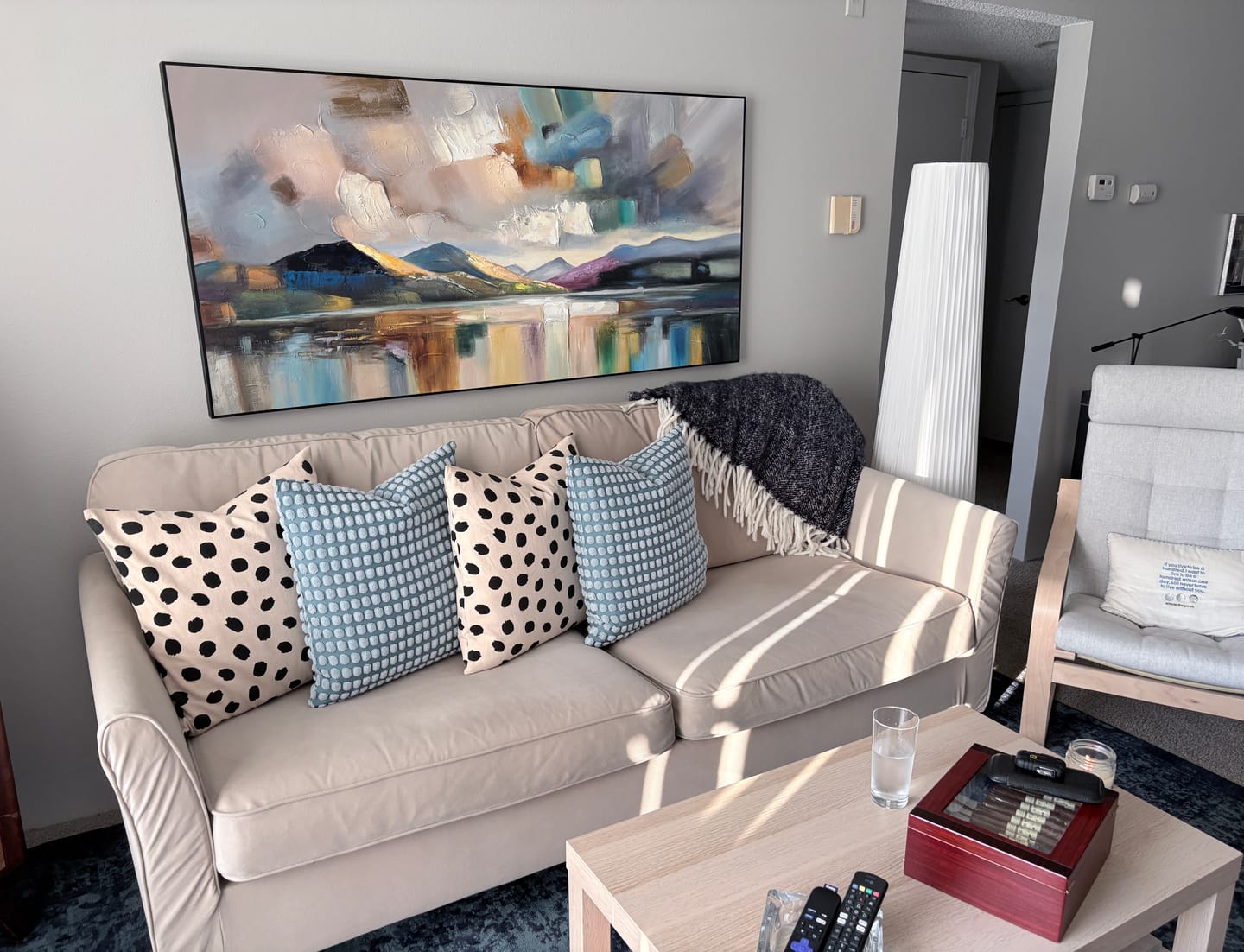 Customer photo review of Colorful Ocean And Sky Abstract Textured Wall Art #OS099