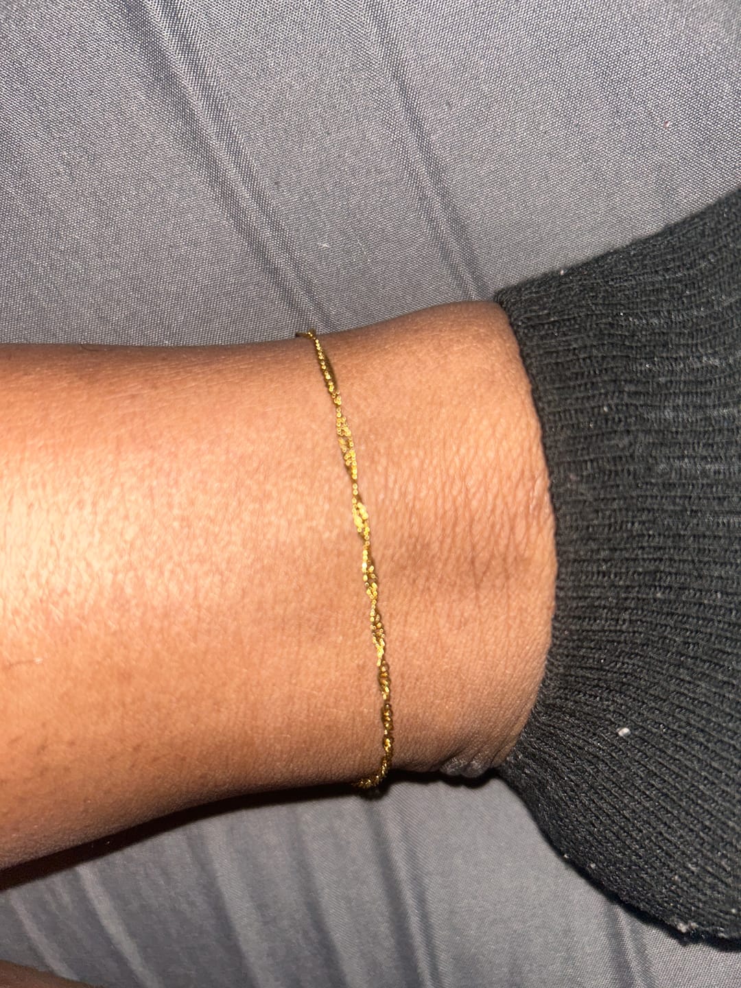 Customer photo review of Singapore Chain Anklet