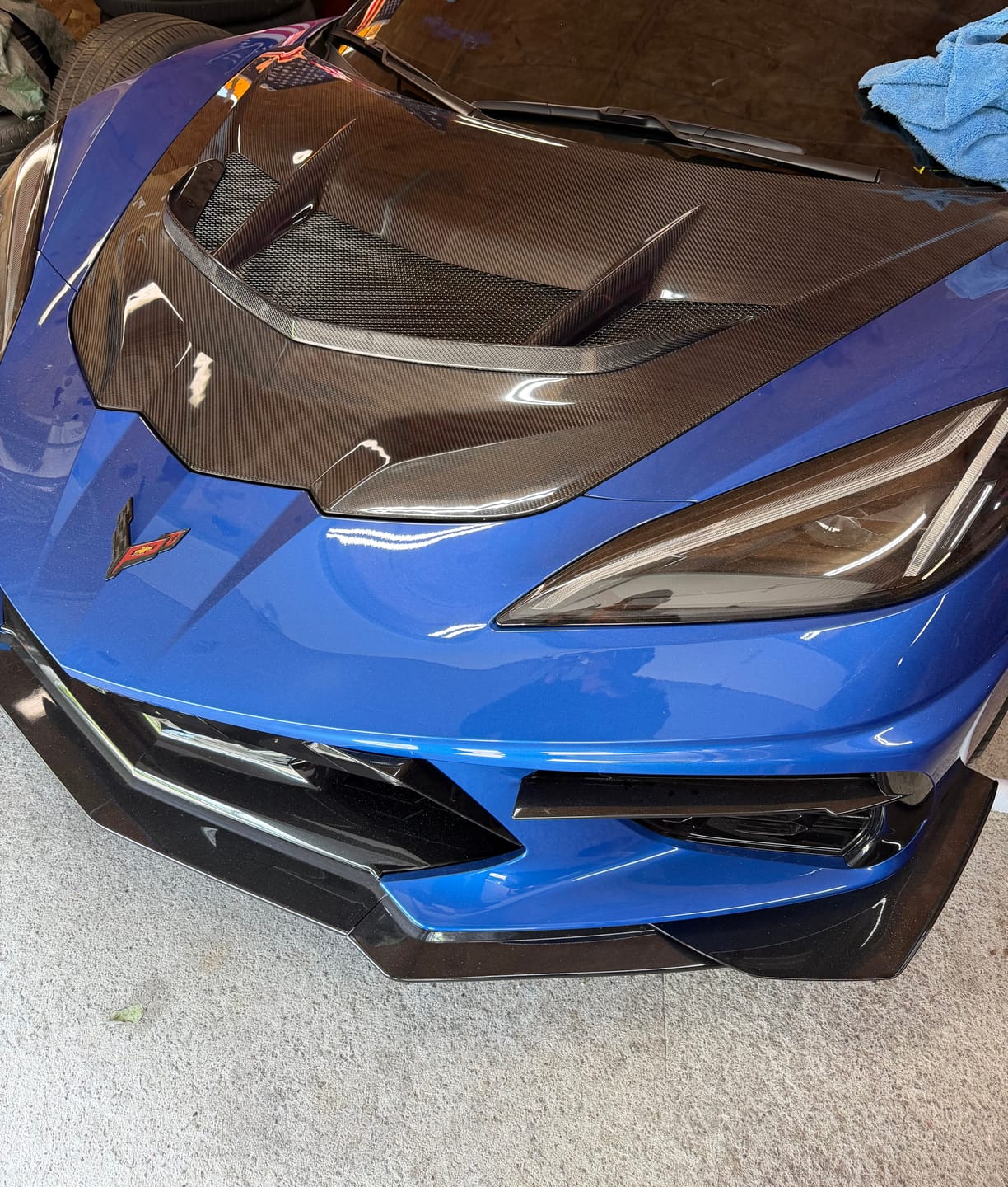Customer photo review of Corvette C8 ZR1 Front Bumper Vented Extractor Hood