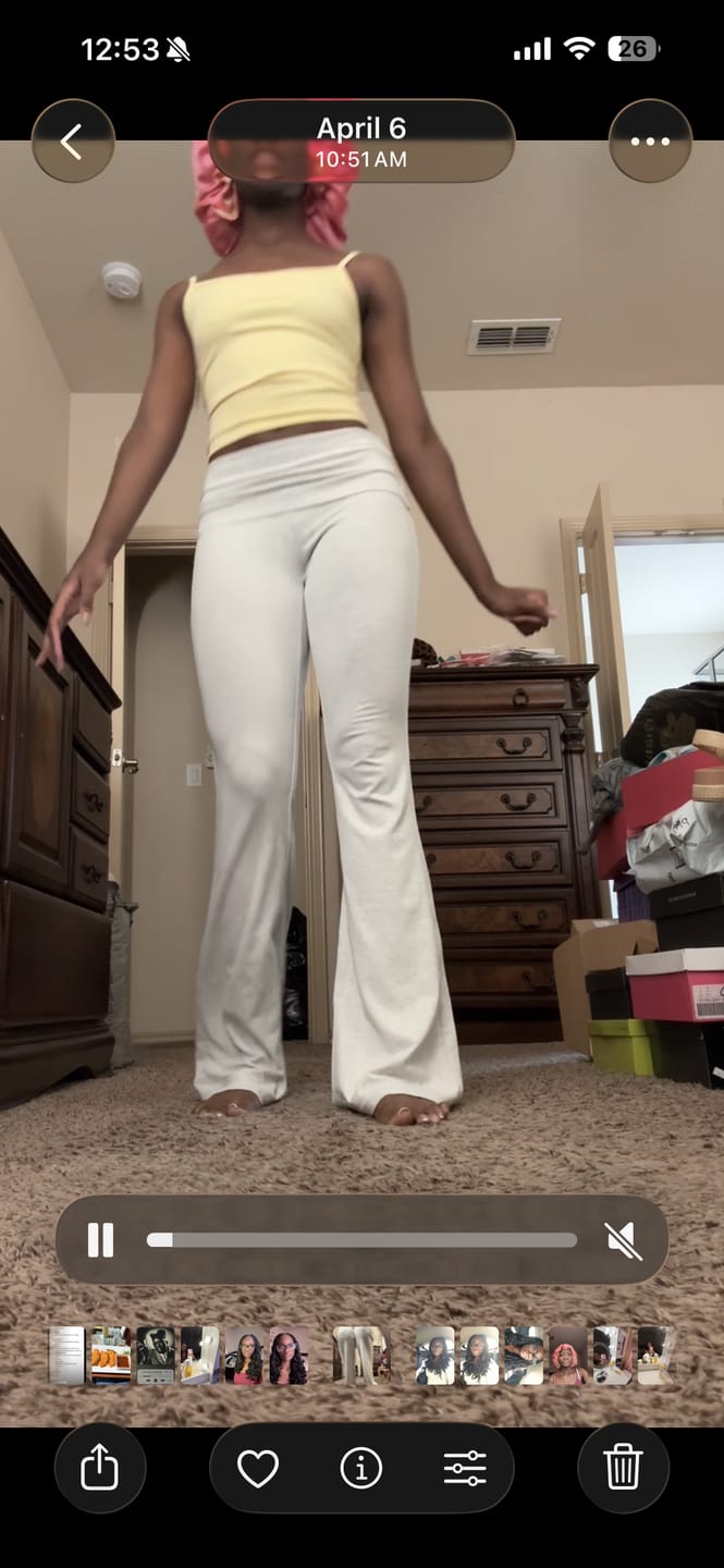 Customer photo review of Grey Fold Over Flare Pant