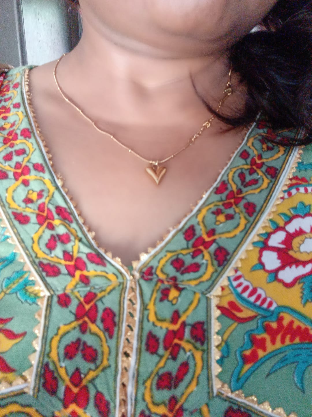 Customer photo review of Heart Ball Chain Pendant Necklace