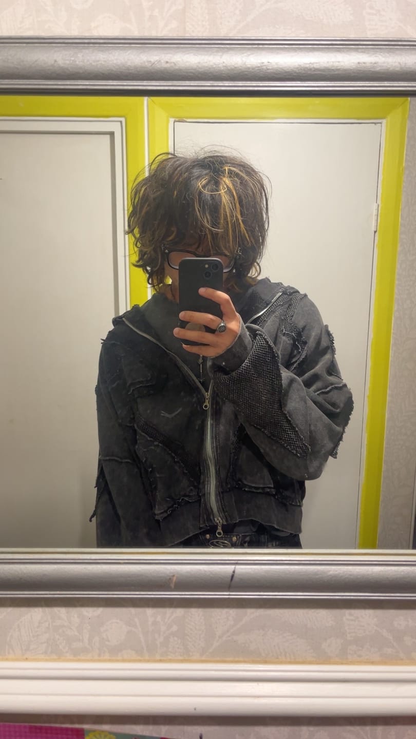 Customer photo review of Personsoul Sand Dirty Dye Zip-Up Hoodie