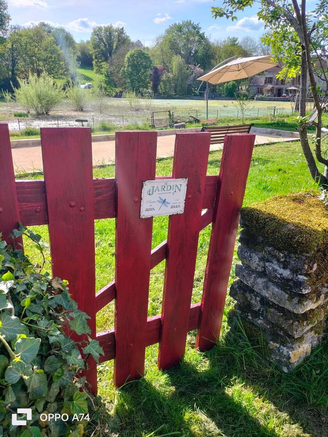 Customer photo review of Joie dans le jardin – Outdoor-Pancarte de porte