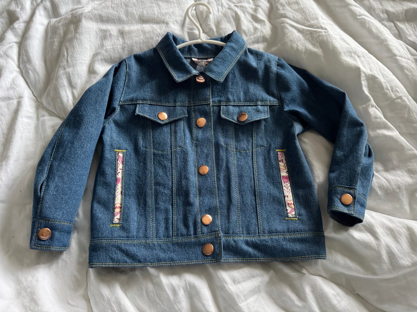Customer photo review of 8oz Washed Denim Fabric