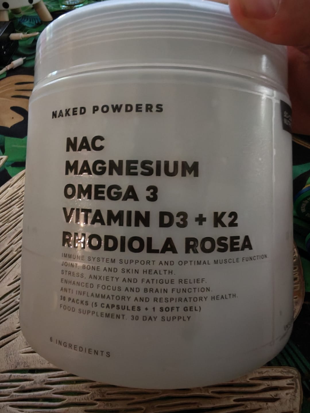 Customer photo review of NAC, Magnesium, Omega 3, Vit D3 + K2, Rhodiola Rosea - 30 daily packs
