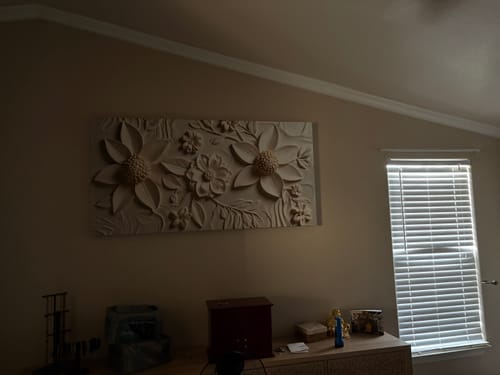 Customer's large Floral Abstract Wall Art II fitting perfectly on a wall in their new home.