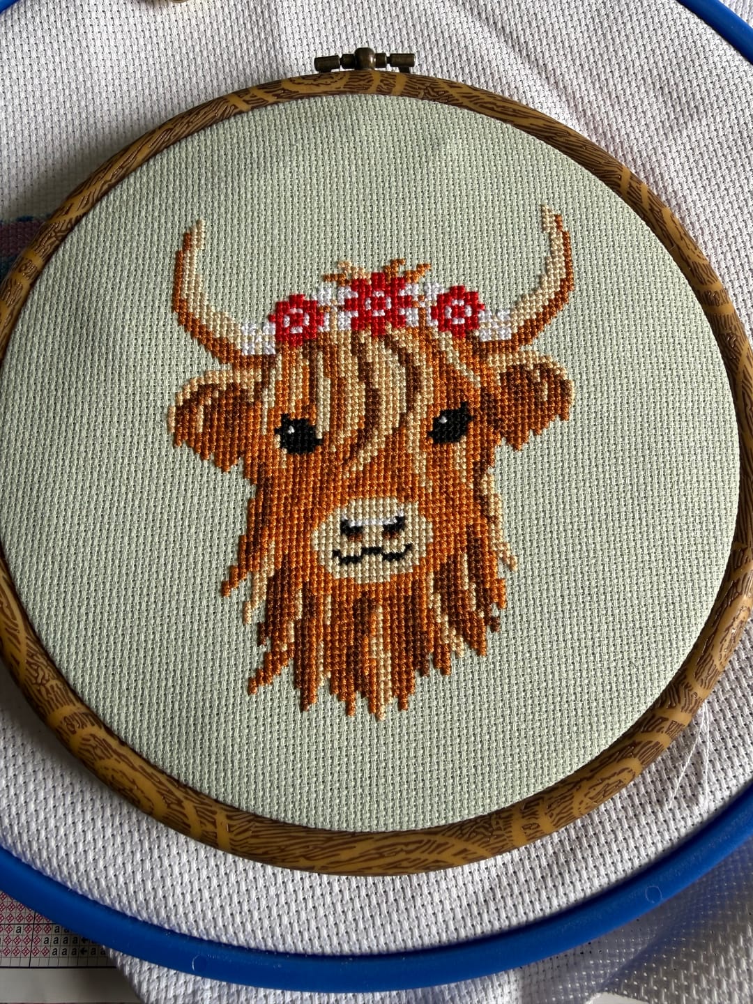 Customer photo review of Hamish The Highland Cow - Cross Stitch Kit