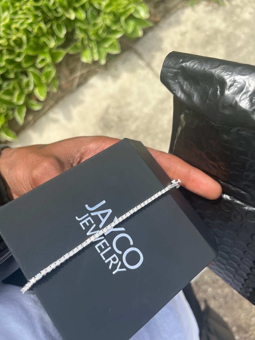 Customer photo review of 2mm Moissanite Tennis Bracelet in Solid 925 Silver