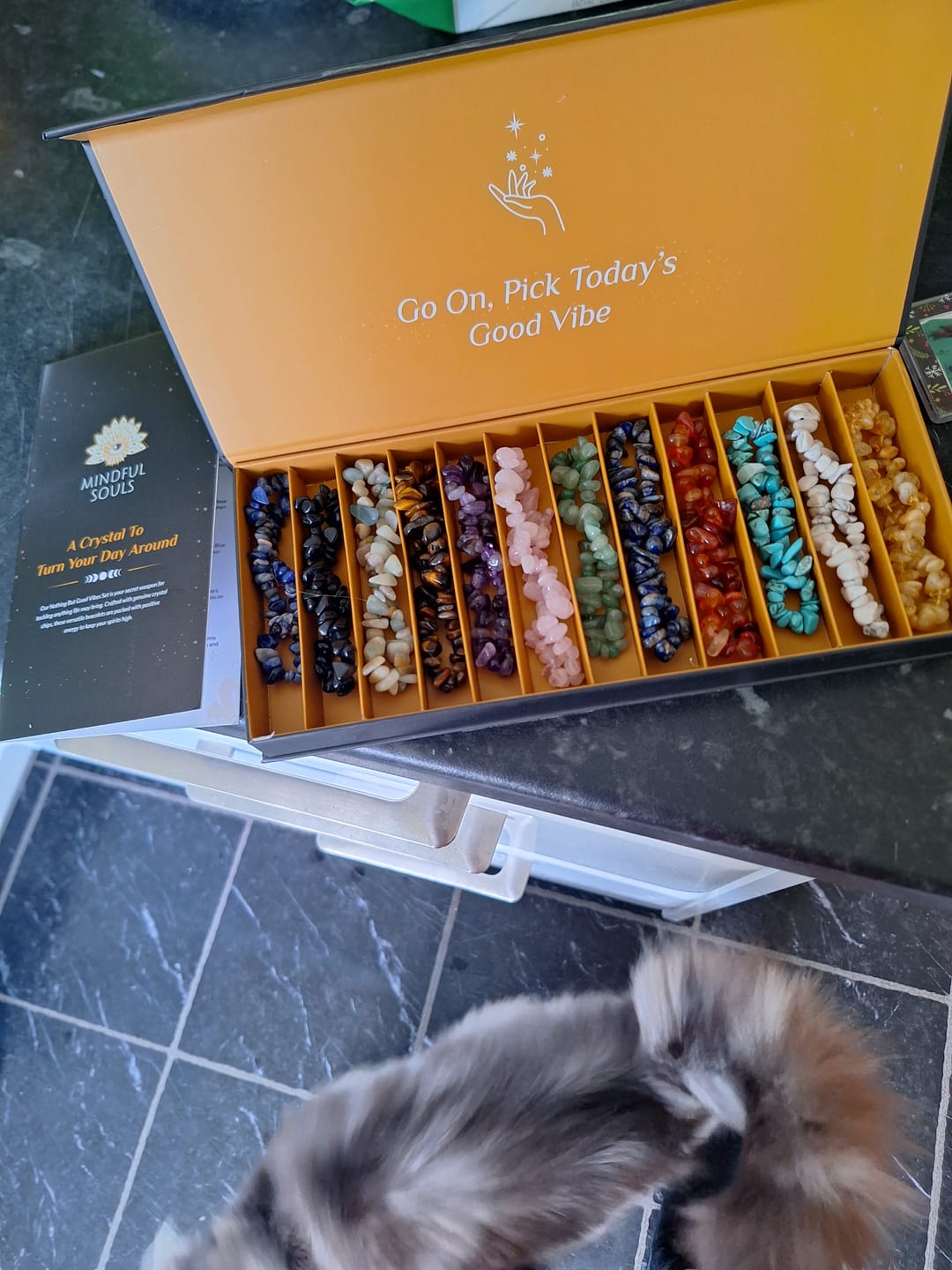 Customer photo review of 12 Natural Crystal Bracelets in a Box + FREE Crystal Wisdom Deck