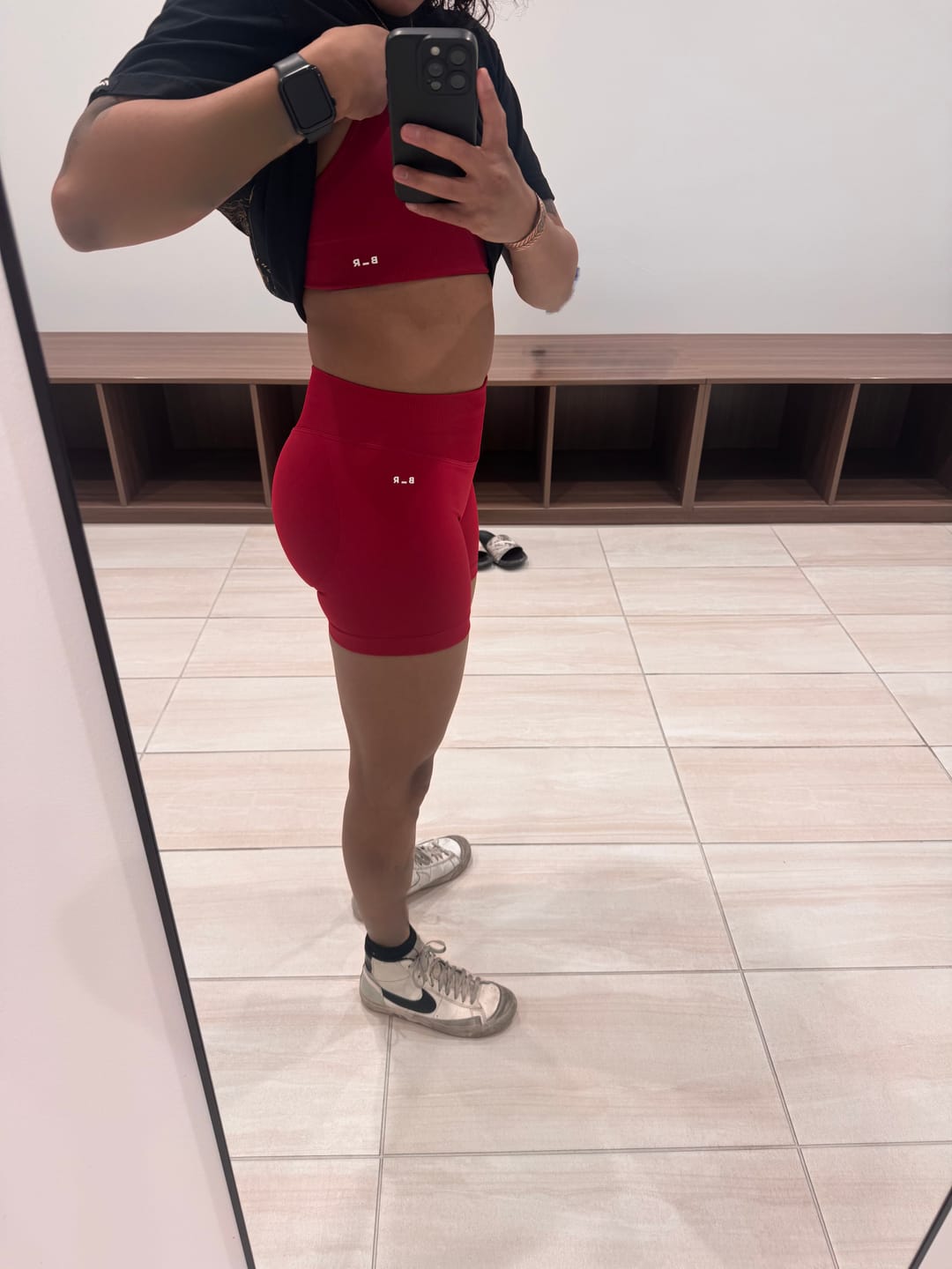 Customer photo review of Sculpt Shorts – Cherry