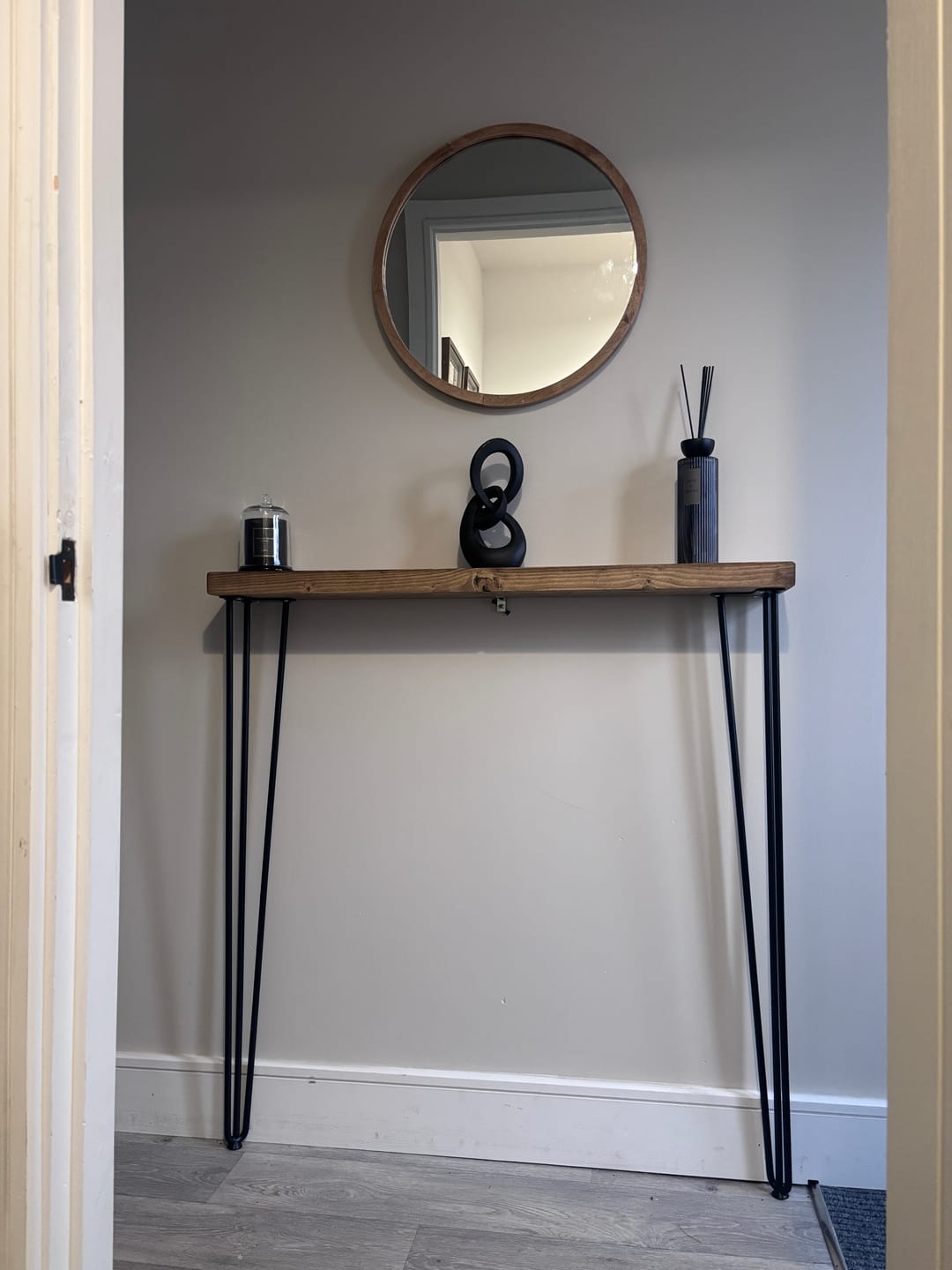 Customer photo review of Console Table 15cm Depth | Hairpin Leg