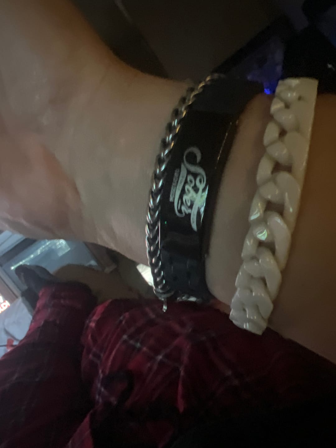 Customer photo review of Sober Jewelry | Custom Metal Engraved Sober Date Bracelet | Recovery Gift