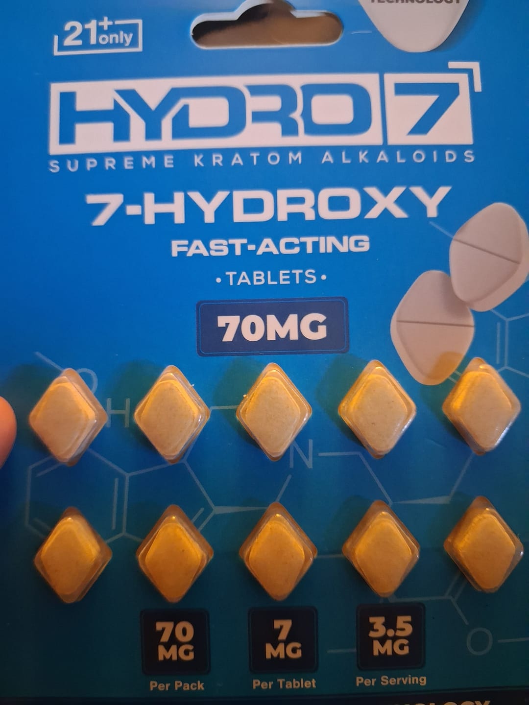 Customer photo review of 7-Hydroxy Tablets - 7MG (10 Count) 70MG