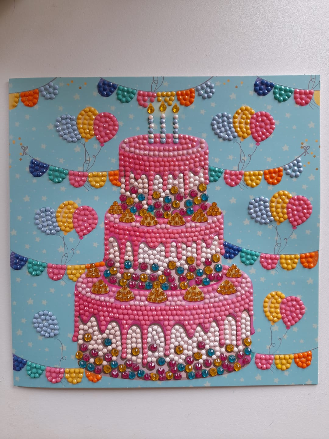 Customer photo review of "Happy Birthday" Crystal Art Card 18x18cm