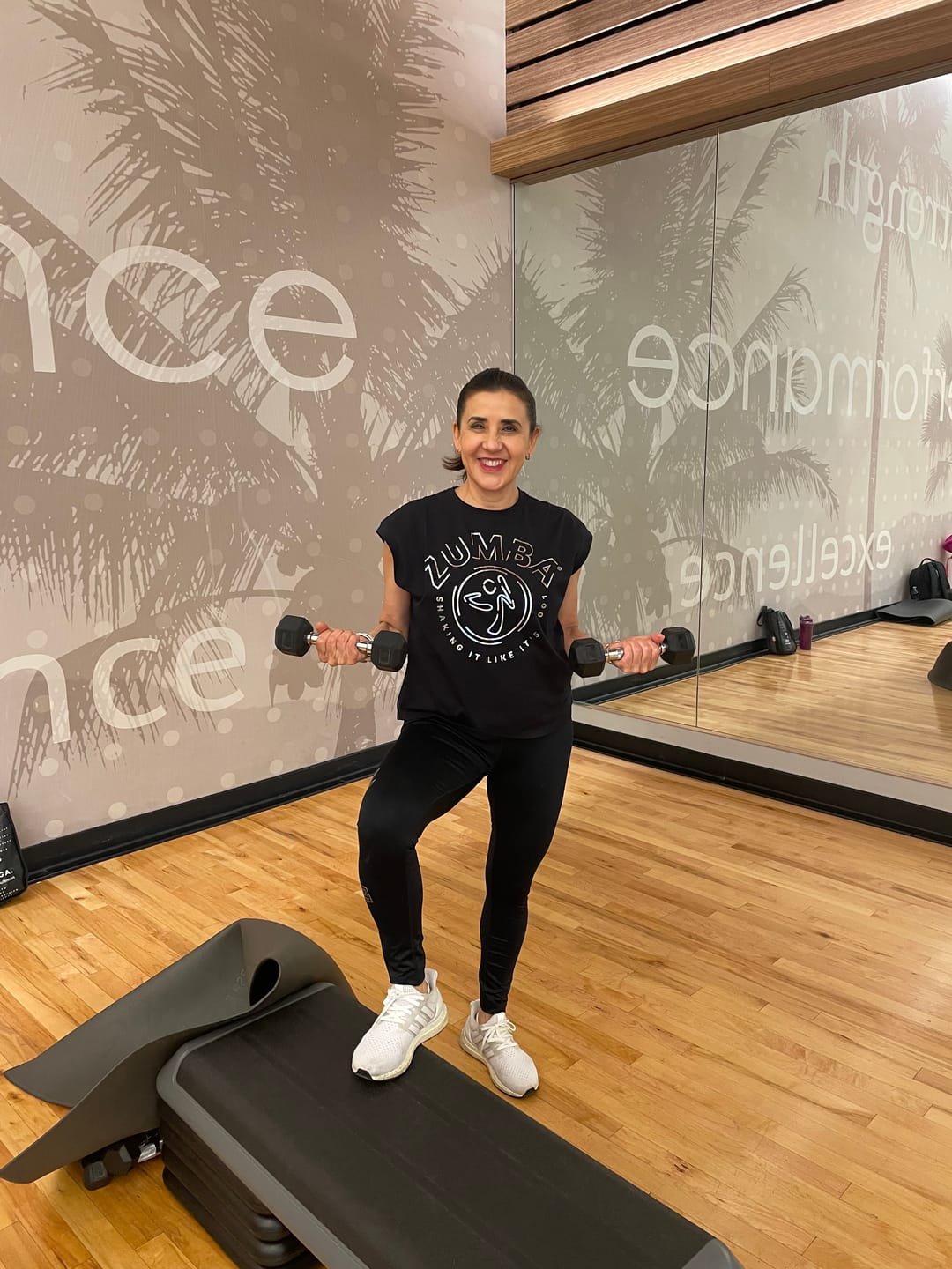 Customer photo review of Zumba 25 Extended Shoulder Loose Tank