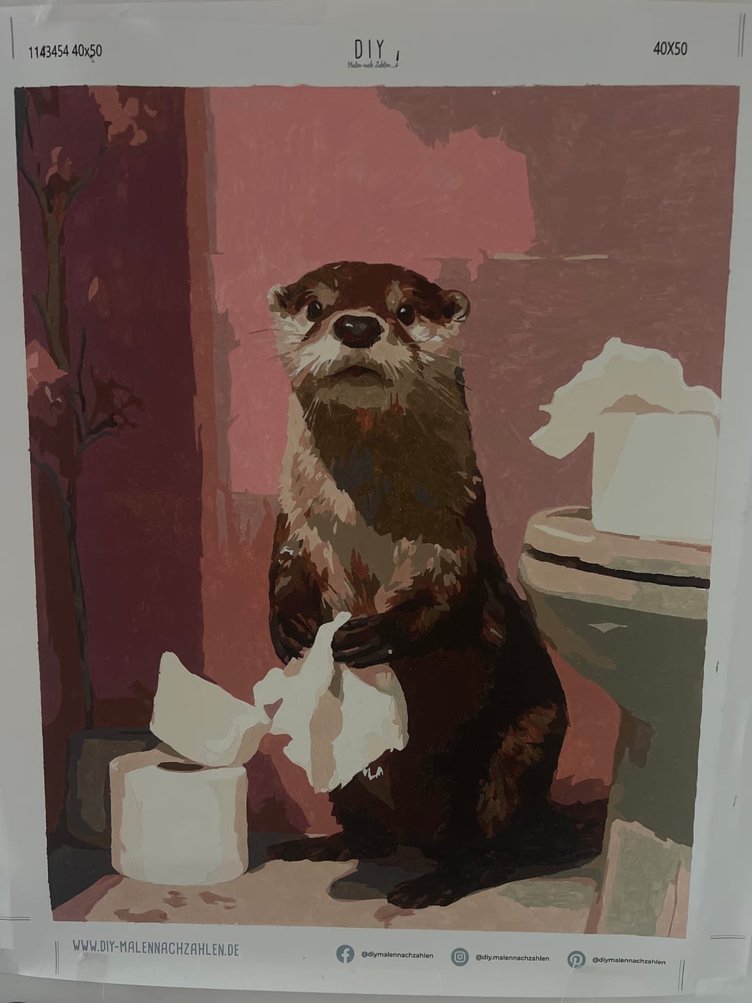 Customer photo review of Malen nach Zahlen - Otter auf der Toilette
