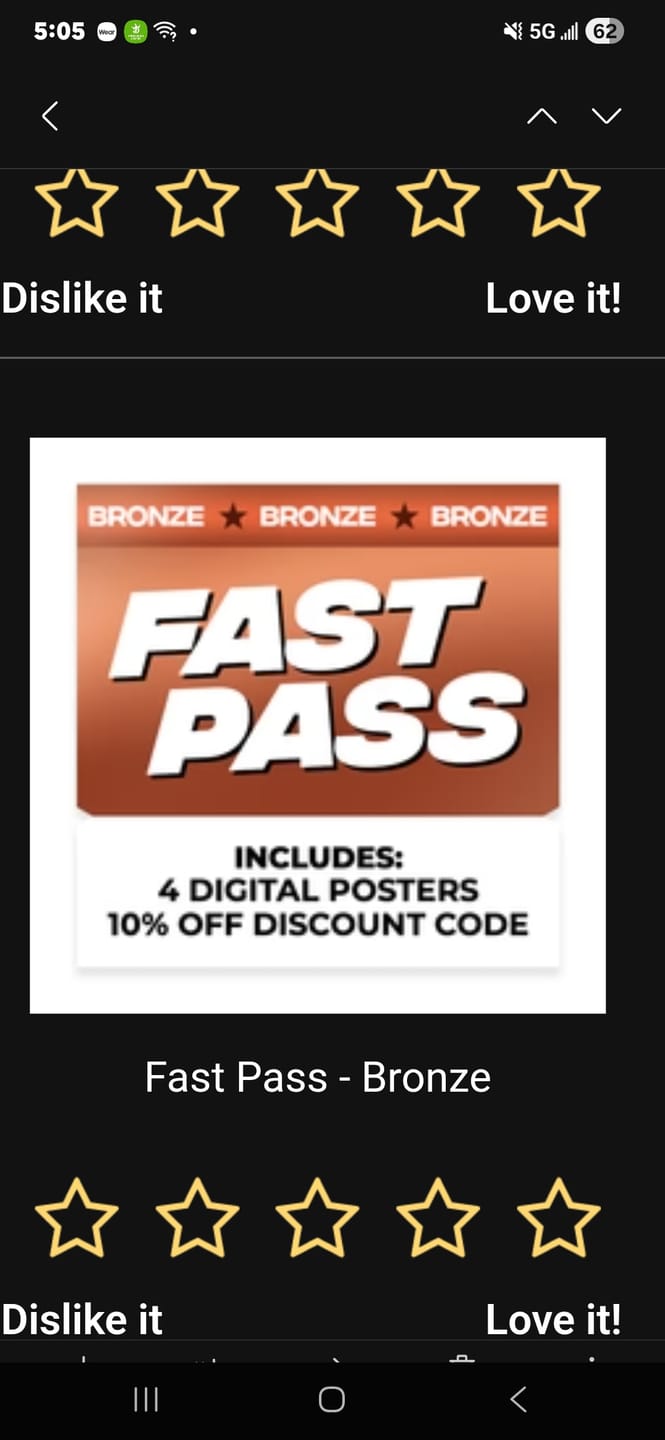 Customer photo review of Fast Pass - Bronze