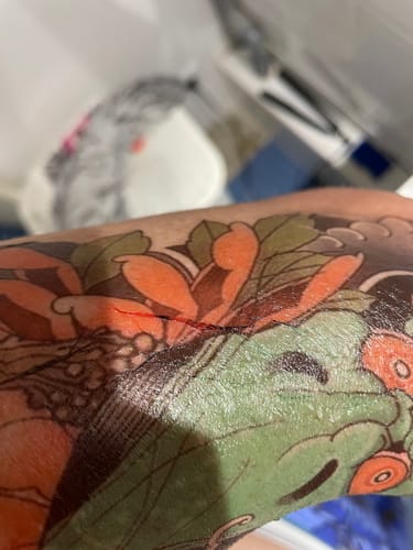 Customer photo review of Manchette Japonaise masque et koï