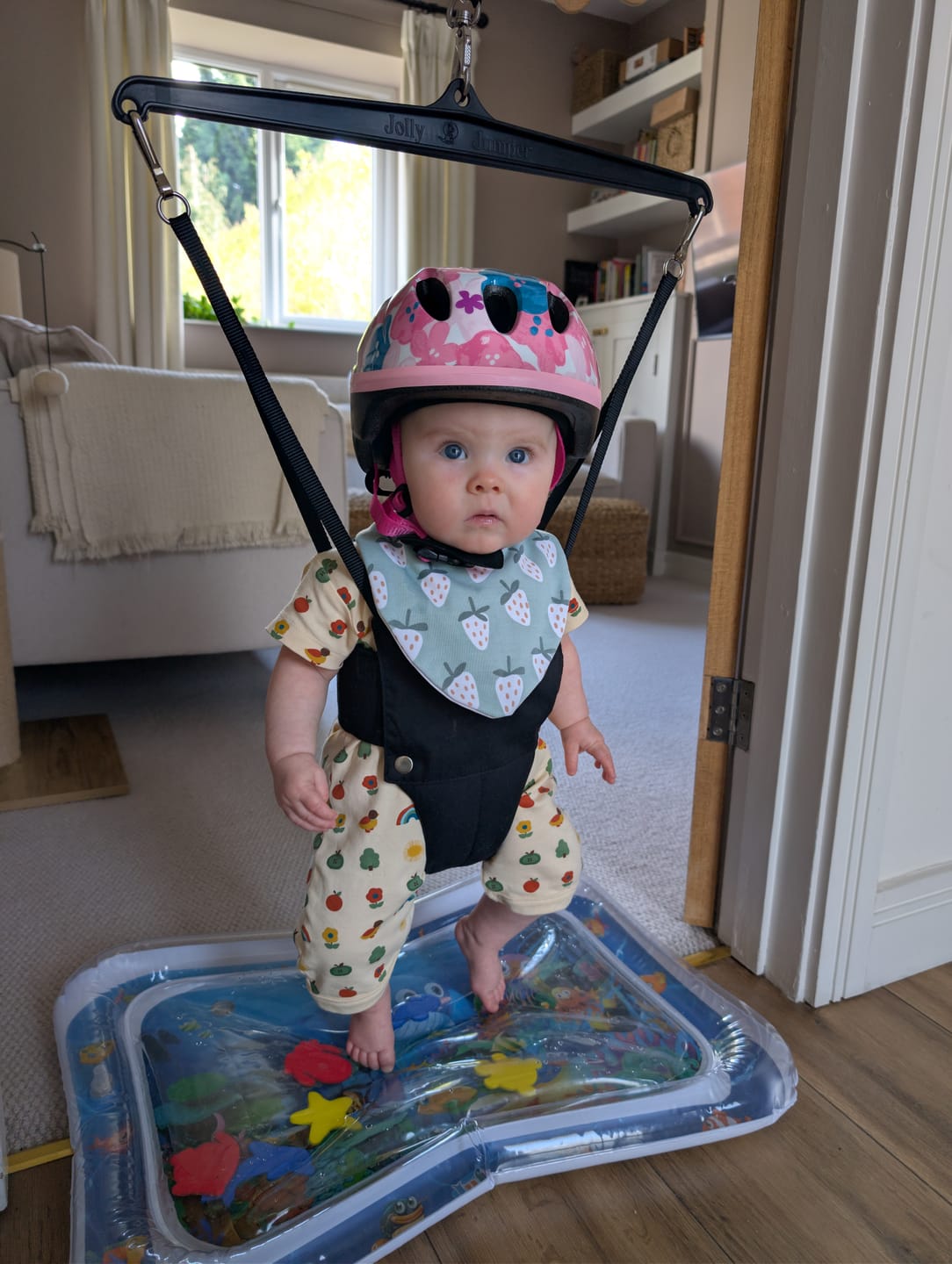 Customer photo review of Vintage Rainbows Organic Romper