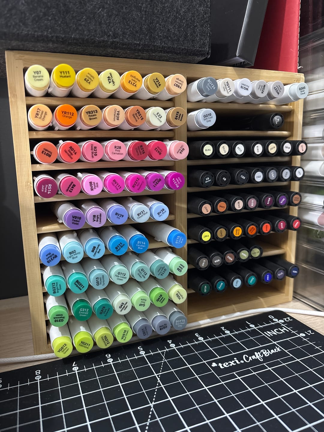 Customer photo review of Ohuhu Bamboo Marker Organizer (Europe Only)