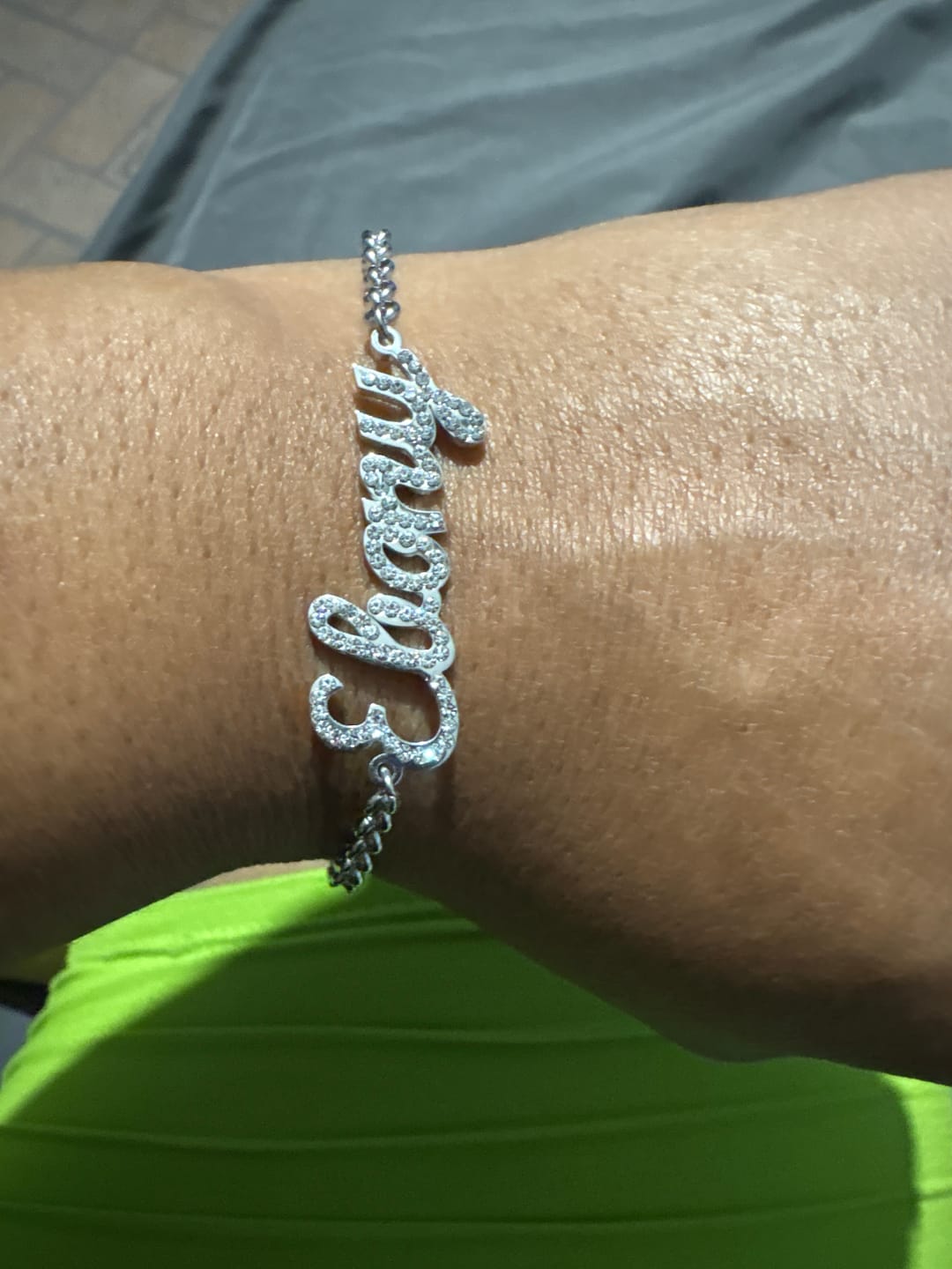 Customer photo review of Iced Name Bracelet