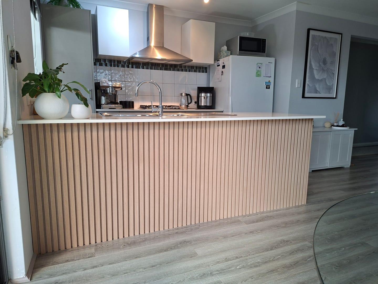 Customer photo review of Blonde Oak Acoustic Slat Wall Panel (Light Beige Felt) - 290cm x 60cm