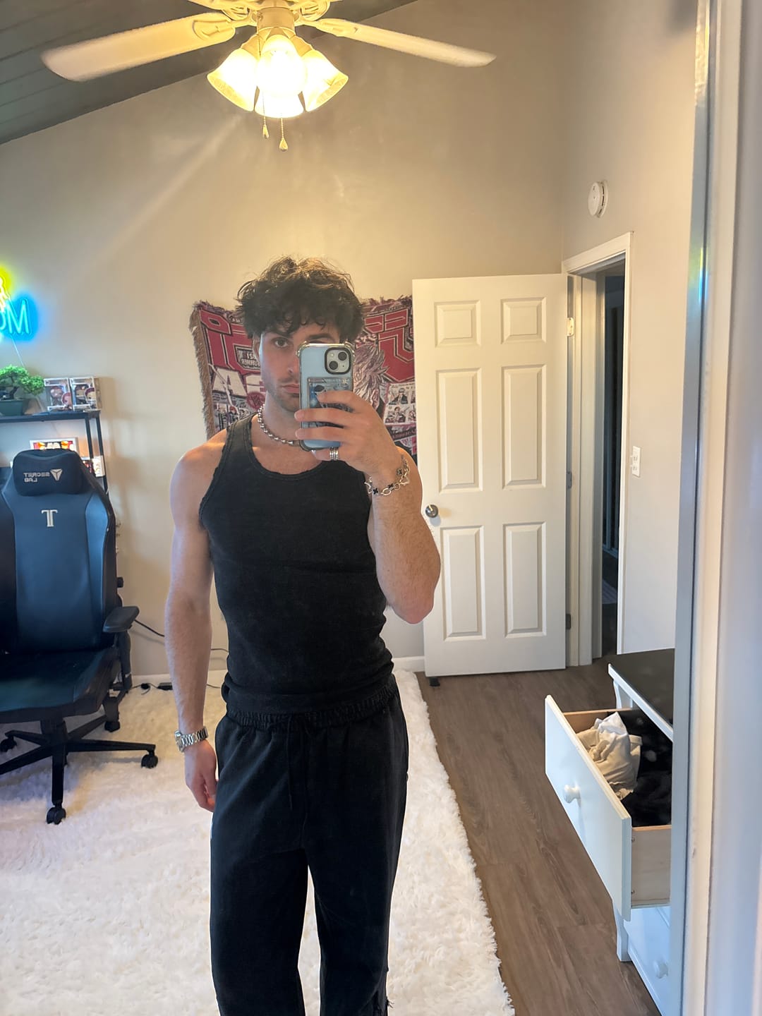 Customer photo review of Premium Ultra-Soft Cotton Distressed Fitted Tank 2 Pack
