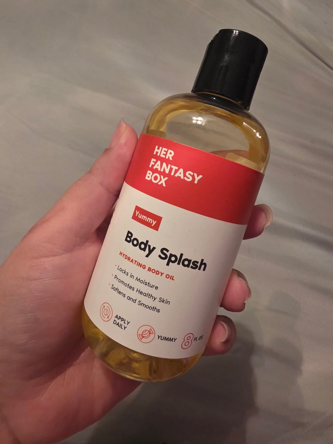 Customer photo review of Body Splash - Skin Smoothing Body Oil  (Yummy)