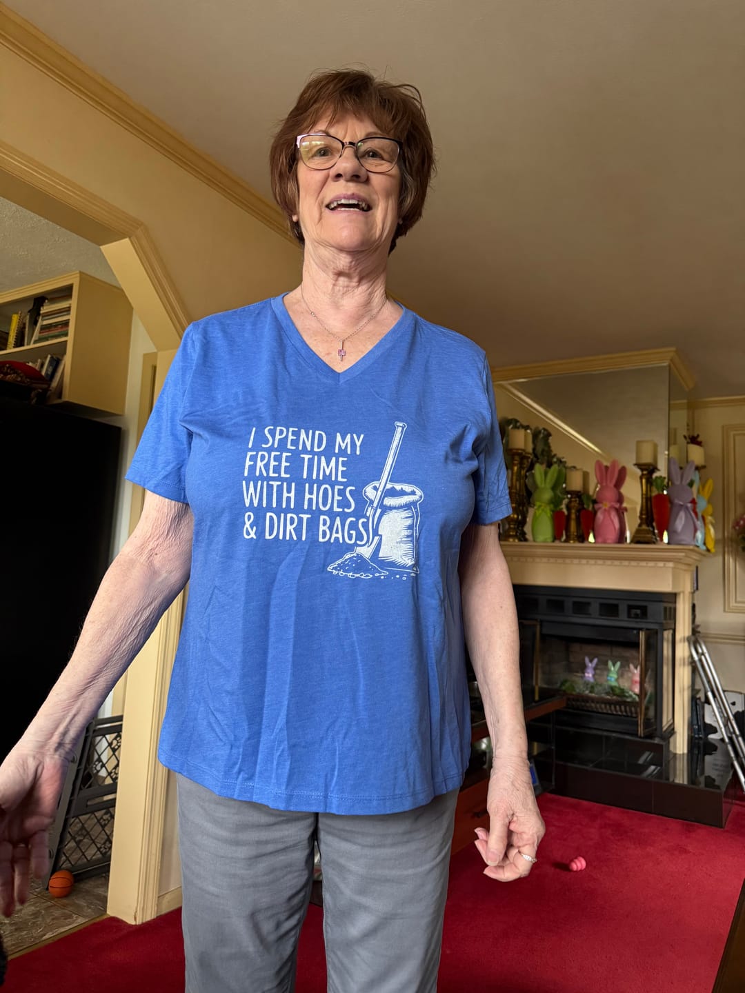 Customer photo review of Hoes & Dirt Bags V-Neck T-Shirt