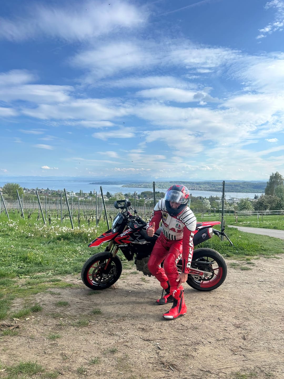 Customer photo review of Red Motorcycle Riding Boots