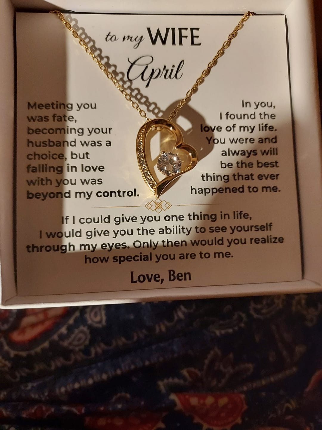 Customer photo review of To My Beautiful Granddaughter - Forever Love Necklace Gift Set - SS514V4