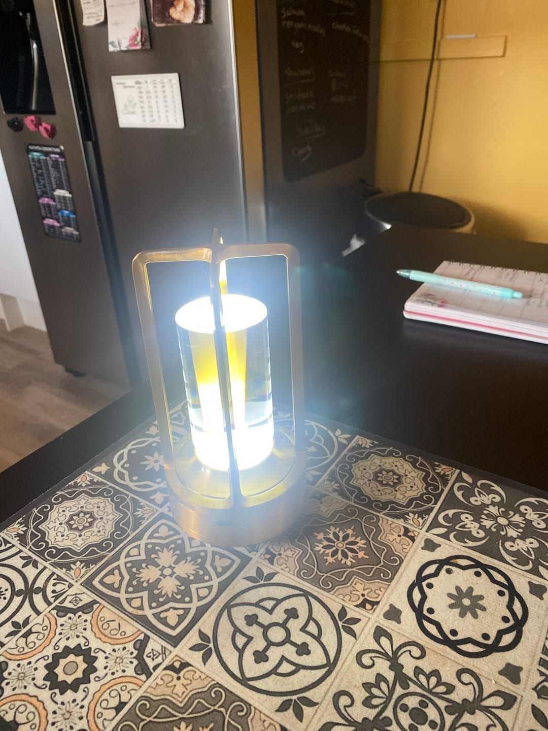 Customer photo review of Modern Cordless Metal Nordic Desk & Table Lamp - Cordless, Rechargeable, LED with Touch Control & Dimming Feature, Suitable for Bedroom, Home, Outdoor - Ideal Night Light for Restaurant and Home Usage