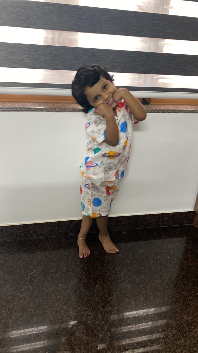 Customer photo review of Cute Planets Muslin Coord Set