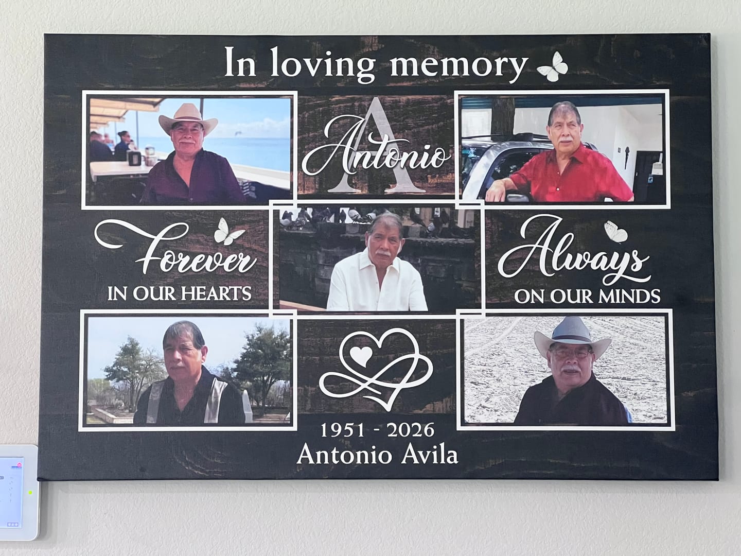 Customer photo review of Memorial Canvas - Personalized Canvas Prints - Photo Remembrance Gift For Loss Of Loved One, Forever In Our Hearts Always On Our Minds